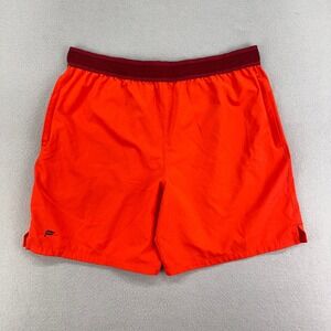 Fabletics The Fundamental Shorts 6" Mens Large Fire Orange/Red Lined Gym Workout